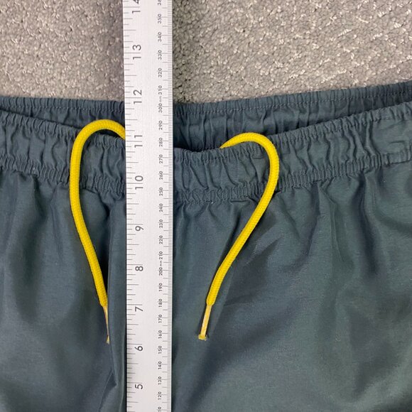 Vintage Nike Cargo Track Pants Men's Medium Gray Yellow Woven Gym Y2K Baggy - Picture 13 of 16